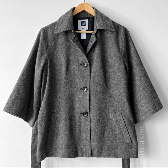 GAP Tweed 3/4 Sleeve Swing Jacket - Picture 3 of 14